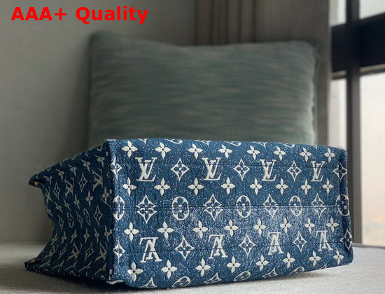 Louis Vuitton Onthego MM Tote Bag in Navy Blue Monogram Jacquard Denim Replica