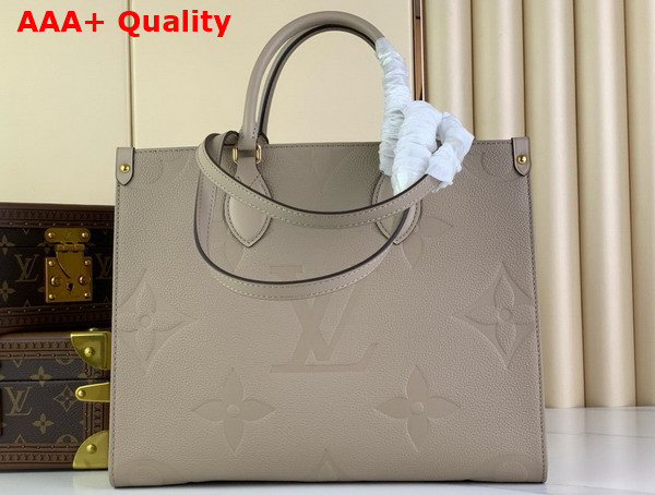 Louis Vuitton Onthego MM Tote Bag in Tourterelle Monogram Empreinte Leather M45607 Replica