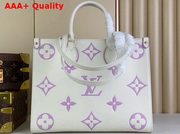 Louis Vuitton Onthego MM Tote Latte Bubble Tea Bicolor Monogram Empreinte Leather M23937 Replica