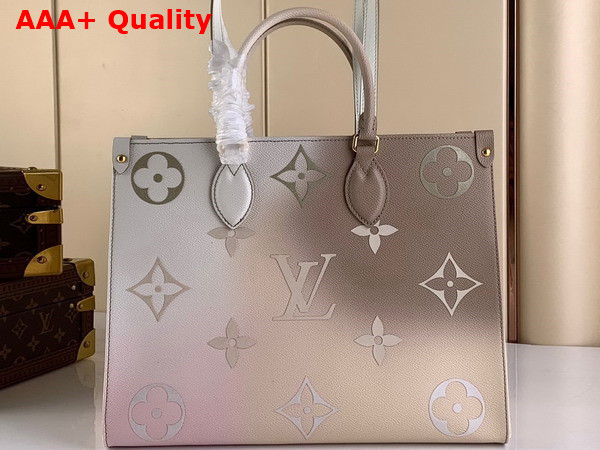 Louis Vuitton Onthego MM Tote Sunset Kaki Monogram Coated Canvas M20510 Replica