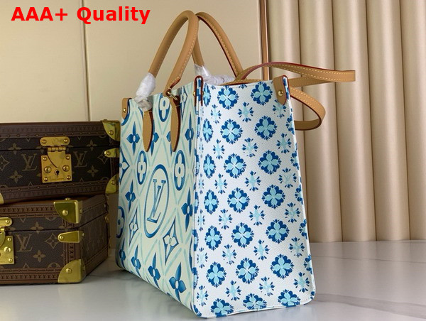 Louis Vuitton Onthego MM Tote in Lagoon Blue Monogram Tiles Coated Canvas M11262 Replica