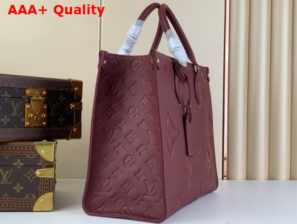 Louis Vuitton Onthego MM Tote in Wine Red Monogram Empreinte Embossed Grained Cowhide Leather M46601 Replica