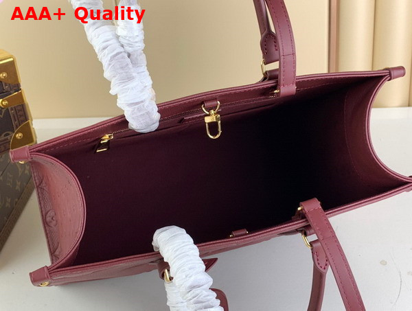 Louis Vuitton Onthego MM Tote in Wine Red Monogram Empreinte Embossed Grained Cowhide Leather M46601 Replica