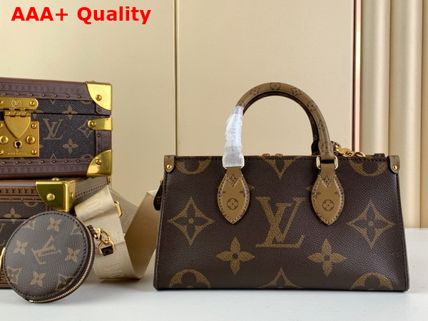 Louis Vuitton Onthego Mini Tote Bag in Monogram and Monogram Reverse Coated Canvas Replica