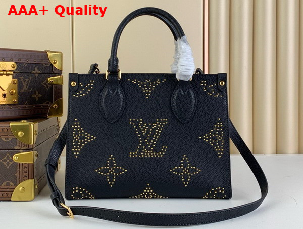 Louis Vuitton Onthego PM Handbag in Black Monogram Empreinte Grained Cowhide Leather with Studs M46733 Replica