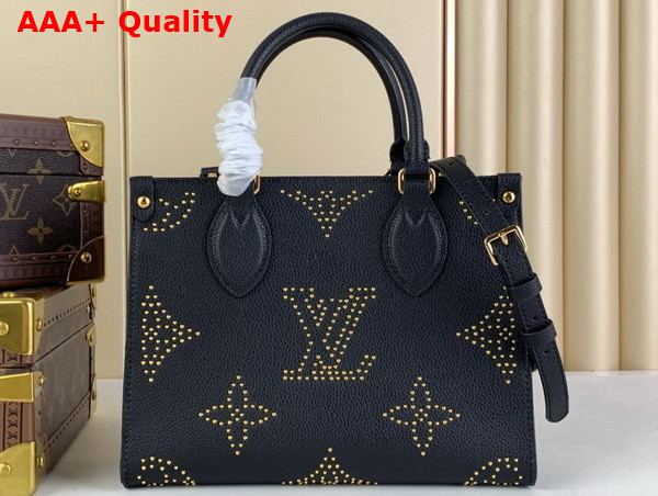 Louis Vuitton Onthego PM Handbag in Black Monogram Empreinte Grained Cowhide Leather with Studs M46733 Replica