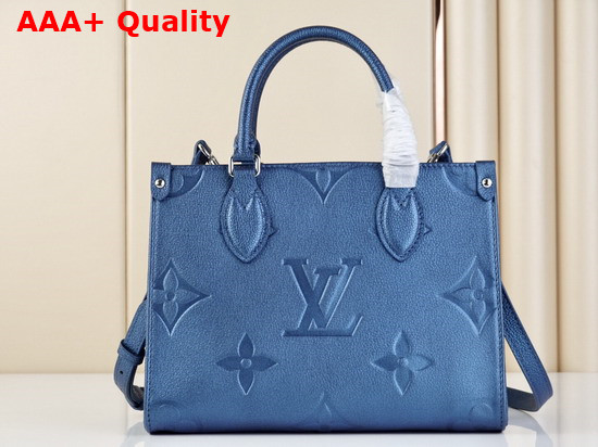 Louis Vuitton Onthego PM Monogram Empreinte Leather Navy Nacre M58956 Replica