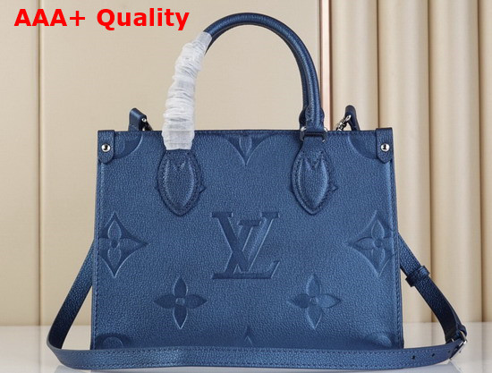 Louis Vuitton Onthego PM Monogram Empreinte Leather Navy Nacre M58956 Replica