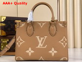 Louis Vuitton Onthego PM Tote Arizona Cream Bicolor Monogram Empreinte Leather M12513 Replica