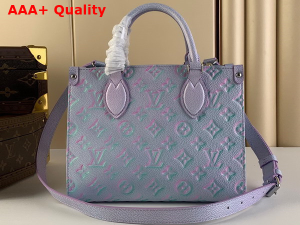 Louis Vuitton Onthego PM Tote Bag Lilas Purple Sprayed and Embossed Grained Cowhide Leather M46067 Replica