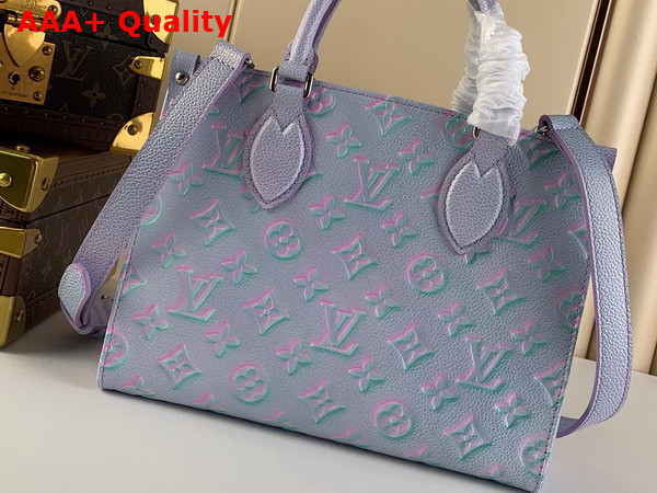 Louis Vuitton Onthego PM Tote Bag Lilas Purple Sprayed and Embossed Grained Cowhide Leather M46067 Replica