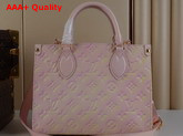 Louis Vuitton Onthego PM Tote Bag Pink Sprayed and Embossed Grained Cowhide Leather M46168 Replica