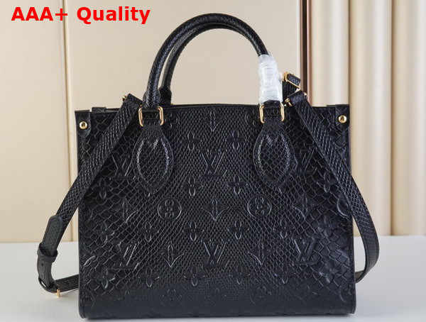 Louis Vuitton Onthego PM Tote Bag in Black Monogram Empreinte Python Leather N81295 Replica