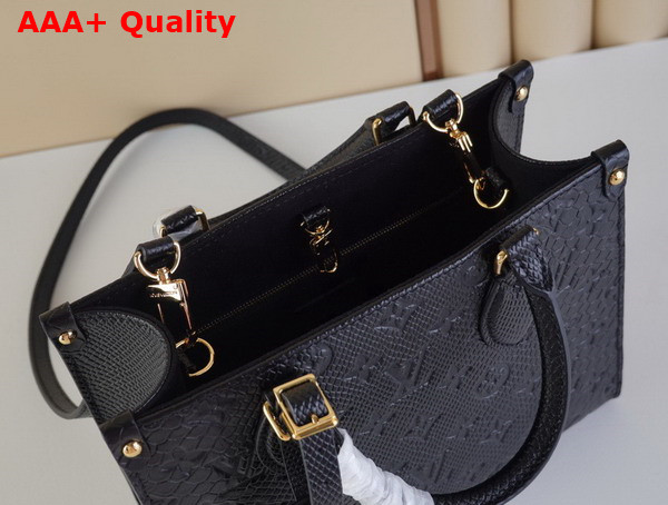 Louis Vuitton Onthego PM Tote Bag in Black Monogram Empreinte Python Leather N81295 Replica