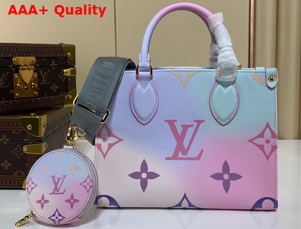 Louis Vuitton Onthego PM Tote Sunrise Pastel Monogram Coated Canvas M59856 Replica