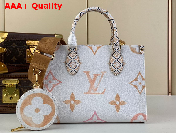 Louis Vuitton Onthego PM Tote in Beige Monogram Coated Canvas Replica