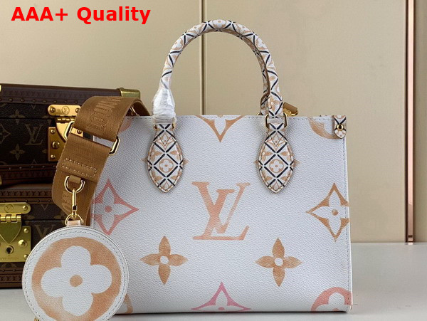 Louis Vuitton Onthego PM Tote in Beige Monogram Coated Canvas Replica