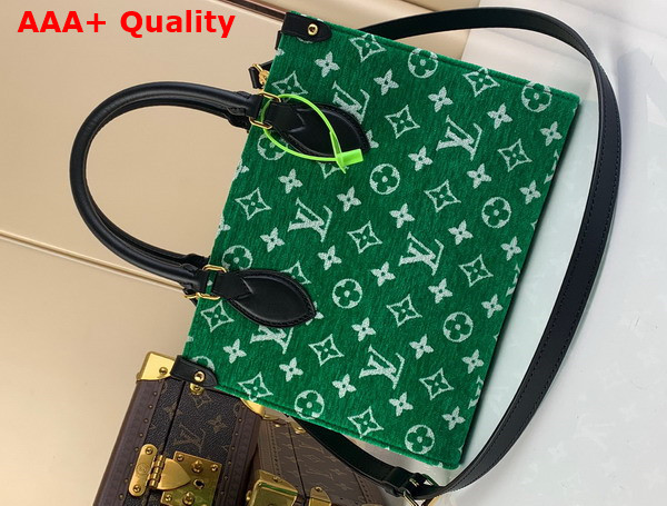 Louis Vuitton Onthego PM Tote in Green Monogram Jacquard Velvet M46216 Replica