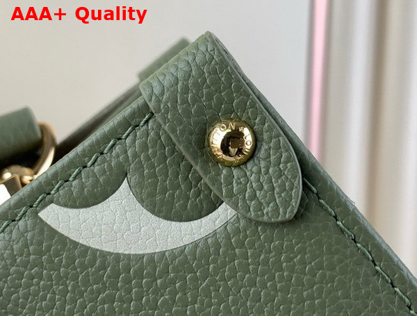 Louis Vuitton Onthego PM Tote in Khaki Monogram Empreinte Leather with Giant Monogram Pattern Replica