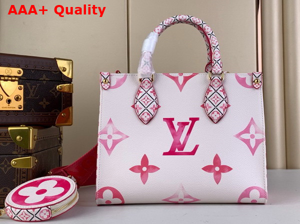 Louis Vuitton Onthego PM Tote in Pink Monogram Coated Canvas M22976 Replica