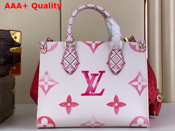 Louis Vuitton Onthego PM Tote in Pink Monogram Coated Canvas M22976 Replica