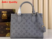 Louis Vuitton Onthego PM Tote in Trianon Gray Monogram Ink Leather Replica