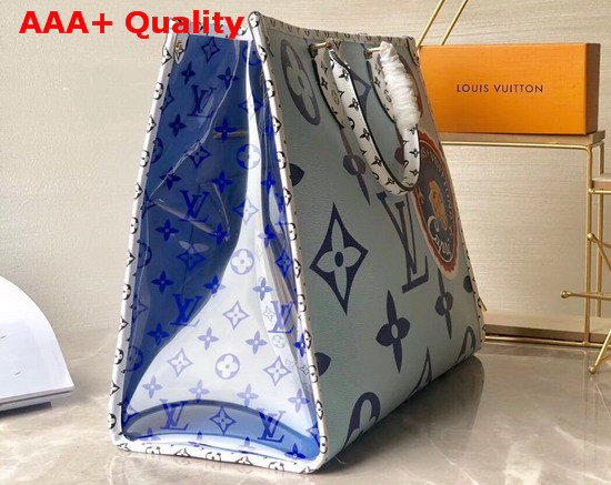 Louis Vuitton Onthego Tote Bag Light Blue and Blue Monogram Canvas Replica