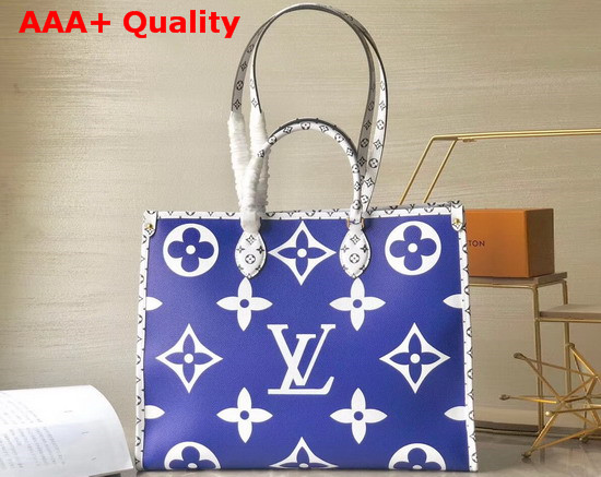 Louis Vuitton Onthego Tote Bag Light Blue and Blue Monogram Canvas Replica