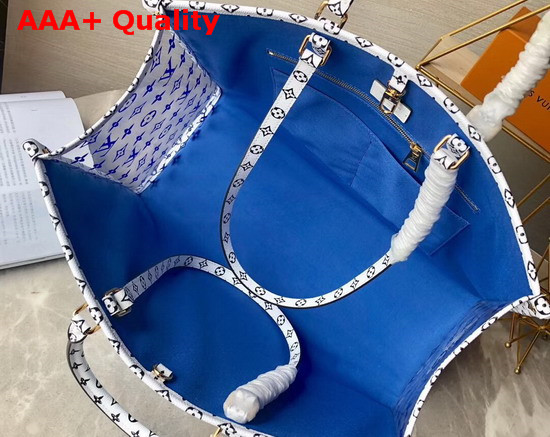 Louis Vuitton Onthego Tote Bag Light Blue and Blue Monogram Canvas Replica