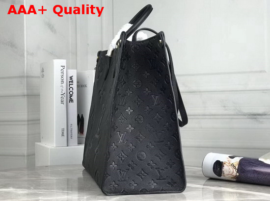 Louis Vuitton Onthego Tote Bag in Black Taurillon Monogram Leather Replica