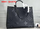 Louis Vuitton Onthego Tote Bag in Black Taurillon Monogram Leather Replica