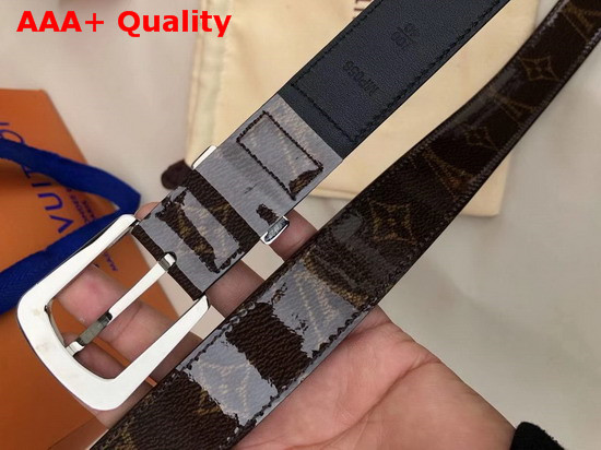 Louis Vuitton Ouest 30mm Belt in Brown Monogram Glaze Leather Strap MP056U Replica