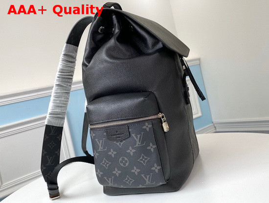 Louis Vuitton Outdoor Backpack Black Taiga Leather with Monogram Eclipse Canvas M30417 Replica