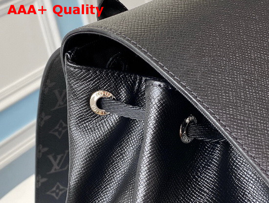 Louis Vuitton Outdoor Backpack Black Taiga Leather with Monogram Eclipse Canvas M30417 Replica