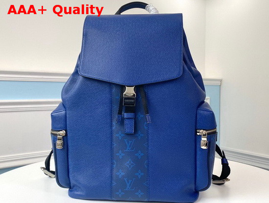 Louis Vuitton Outdoor Backpack Cobalt Taiga Leather with Monogram Eclipse Canvas M30419 Replica