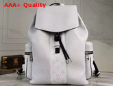 Louis Vuitton Outdoor Backpack in White Taiga Leather with Monogram Eclipse Canvas Replica