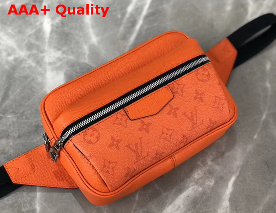 Louis Vuitton Outdoor Bumbag Volcano Orange Taiga Leather with Monogram Eclipse Canvas M30430 Replica