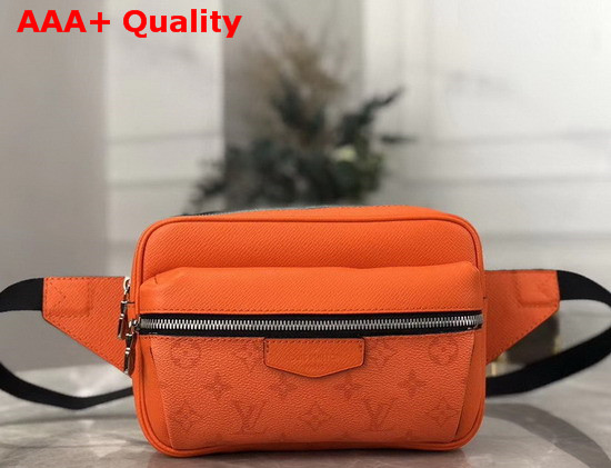 Louis Vuitton Outdoor Bumbag Volcano Orange Taiga Leather with Monogram Eclipse Canvas M30430 Replica