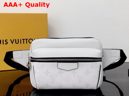 Louis Vuitton Outdoor Bumbag White Taiga Cowhide Leather and Monogram Antarctica Coated Canvas M30247 Replica