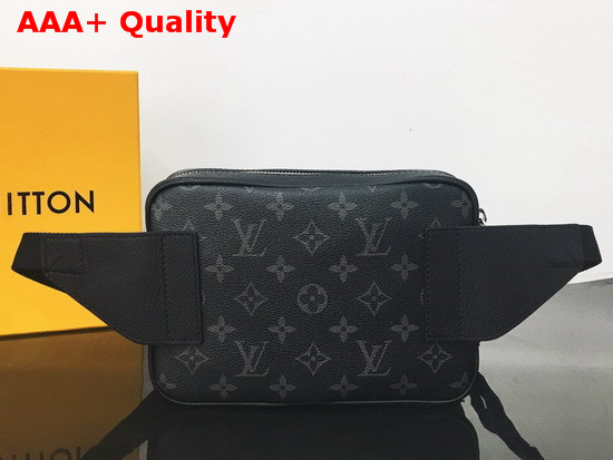 Louis Vuitton Outdoor Bumbag in Black Taiga Cowhide Leather and Monogram Eclipse Coated Canvas M30245 Replica