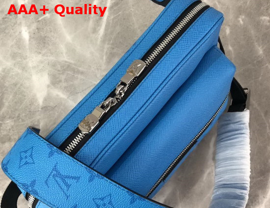 Louis Vuitton Outdoor Messenger Lagoon Blue Taiga Leather with Monogram Eclipse Canvas M30429 Replica