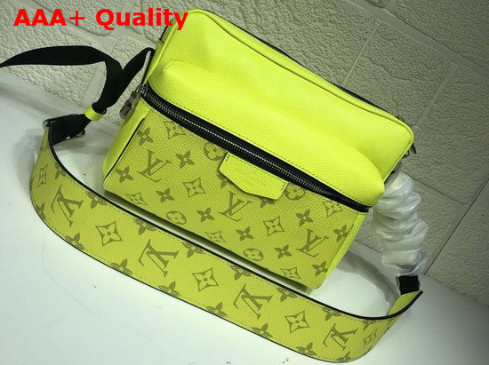 Louis Vuitton Outdoor Messenger PM Yellow Taiga Cowhide Leather and Monogram Canvas Replica