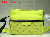 Louis Vuitton Outdoor Messenger PM Yellow Taiga Cowhide Leather and Monogram Canvas Replica