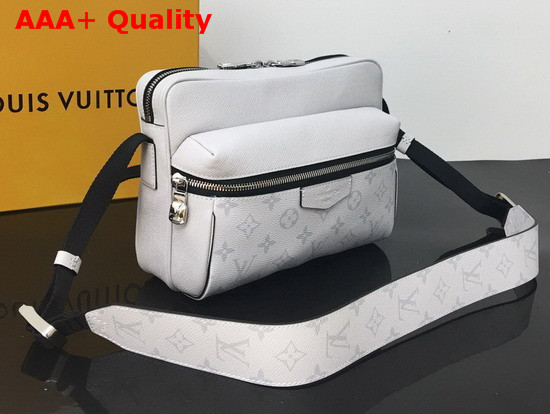 Louis Vuitton Outdoor Messenger in White Taiga Cowhide Leather and Monogram Antarctica Coated Canvas M30243 Replica