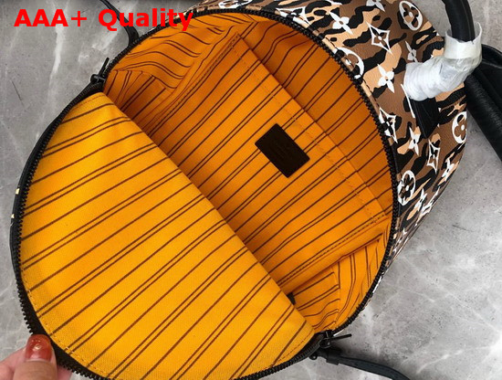 Louis Vuitton Palm Springs Backpack PM Black and Caramel Monogram Motif with Leopard and Zebra Skin Patterns M44718 Replica