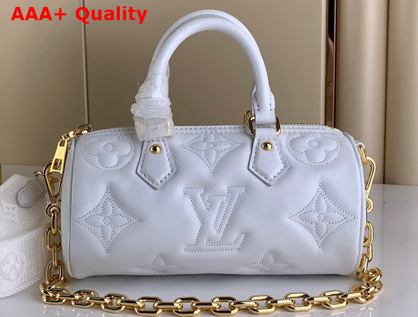 Louis Vuitton Papillon BB Bubblegram Leather Snow White M59827 Replica