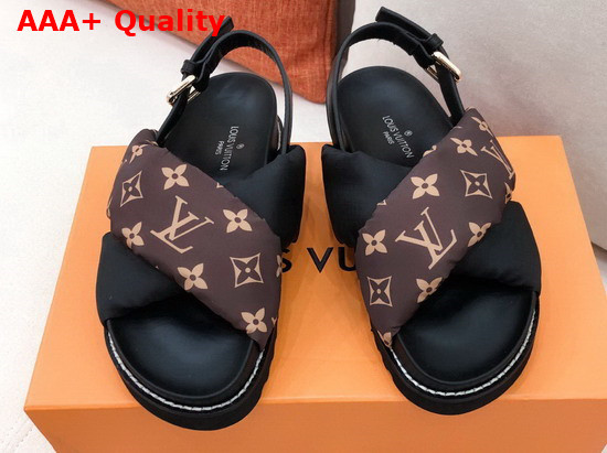 Louis Vuitton Paseo Flat Comfort Sandal Cacao Brown Padded Nylon and Calf Leather 1A8SUA Replica