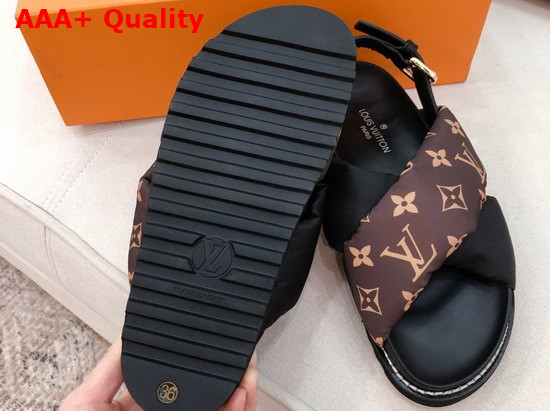 Louis Vuitton Paseo Flat Comfort Sandal Cacao Brown Padded Nylon and Calf Leather 1A8SUA Replica