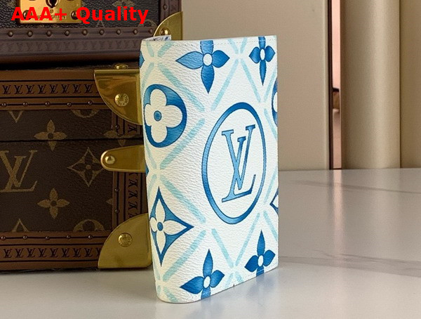 Louis Vuitton Passport Cover Lagoon Bluel Monogram Tiles Coated Canvas Replica