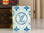 Louis Vuitton Passport Cover Lagoon Bluel Monogram Tiles Coated Canvas Replica